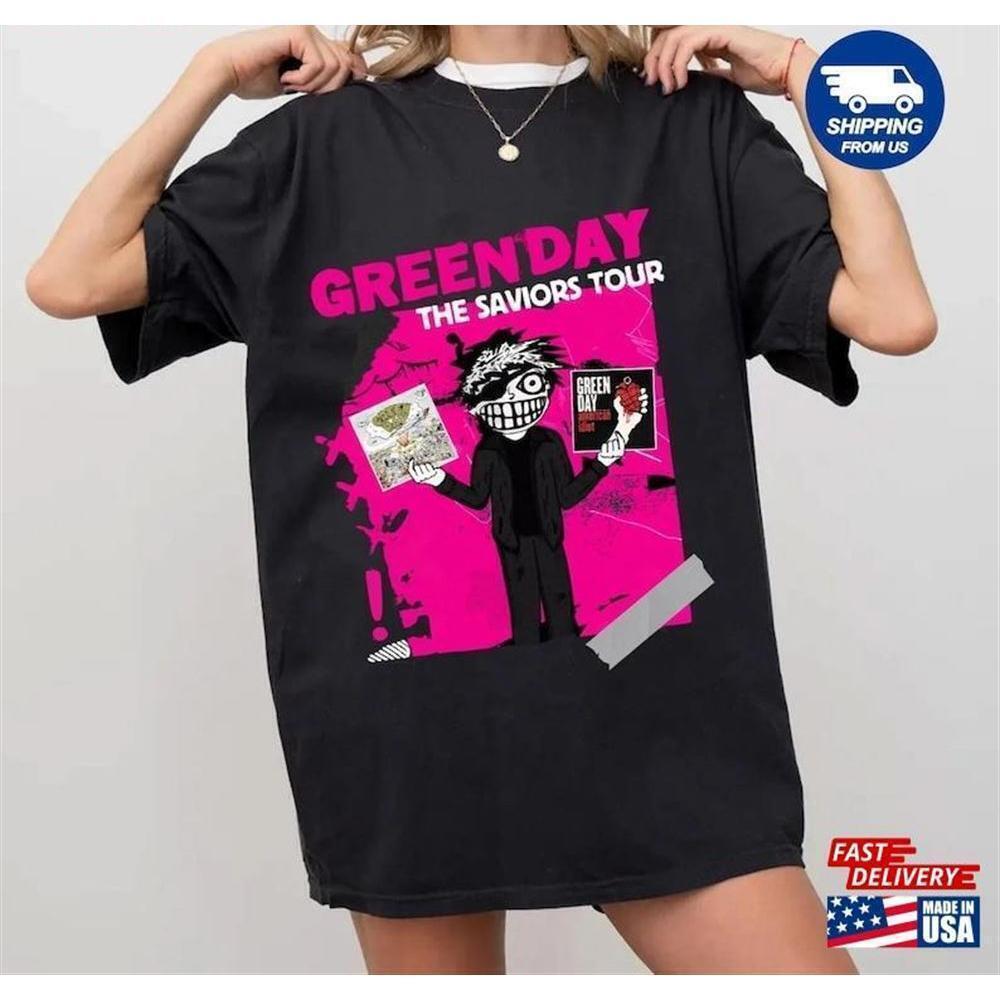 Green Day Saviors Tour Rock Band Graphic T-Shirt